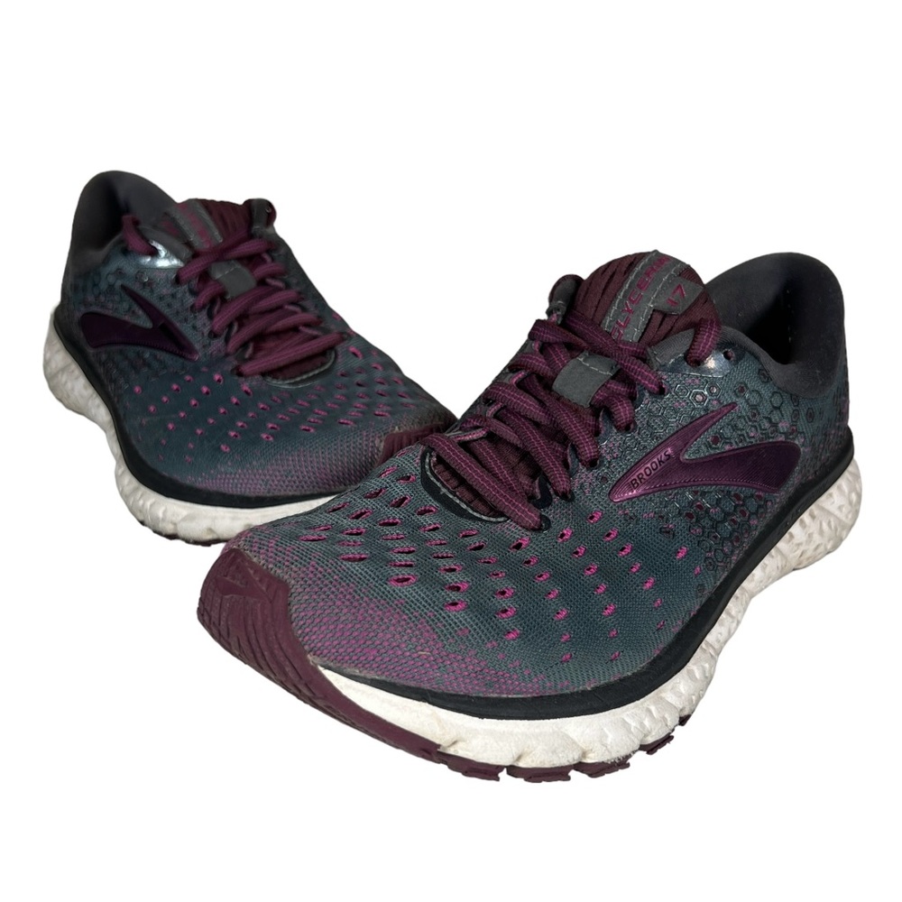 Brooks Women's Burgundy and Teal Running Shoes